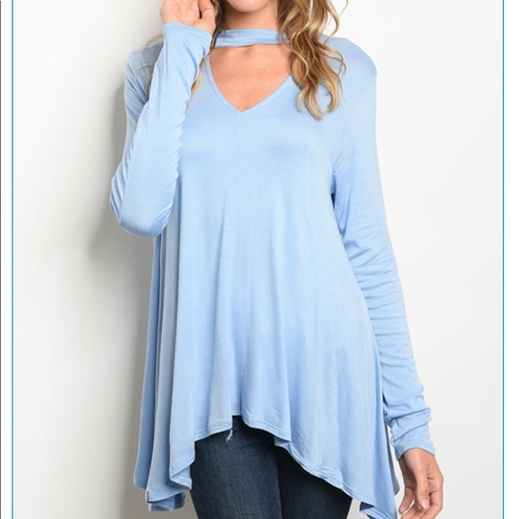 🎉HP🎉SIZE SM LEFT🎉Gorgeous Baby Blue Tunic - Picture 6 of 7